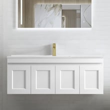 Hampton 1200mm Satin White Wall Hung Single Vanity